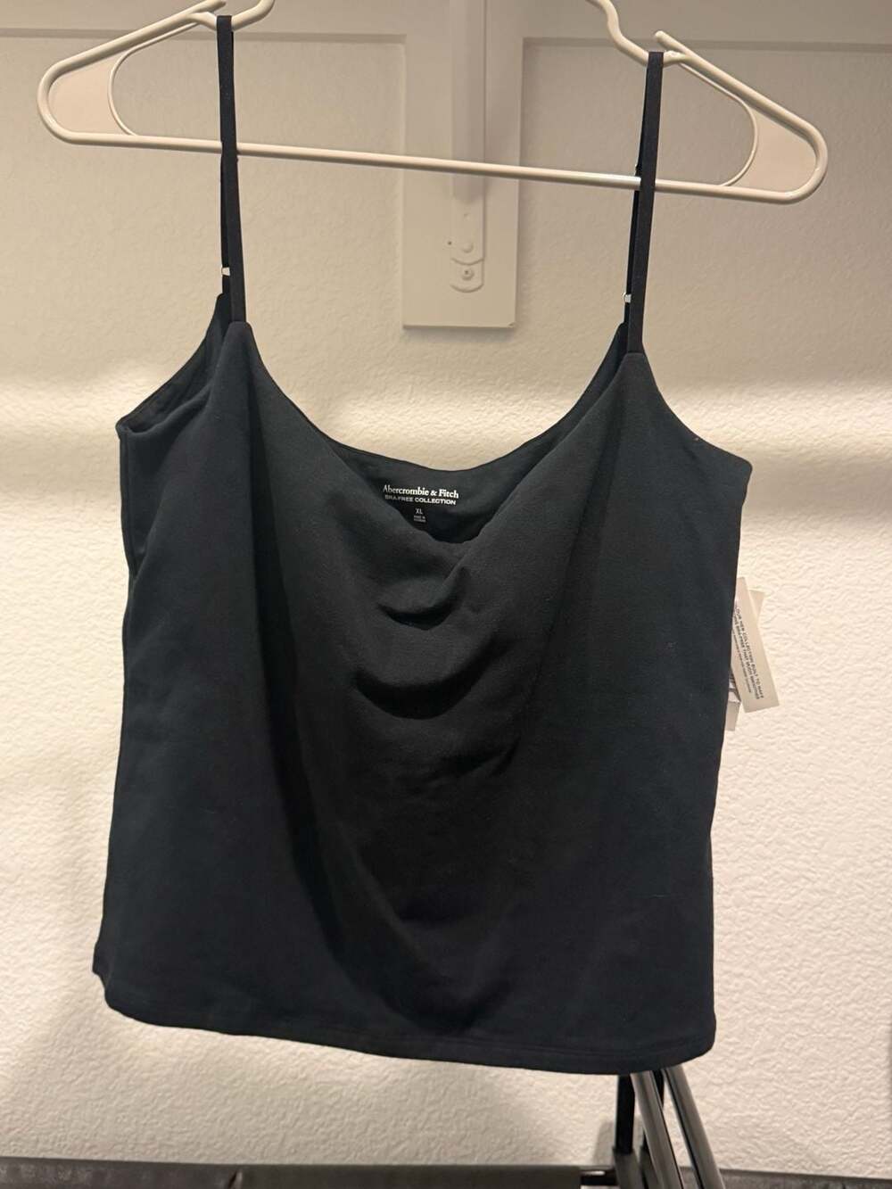 Abercrombie & Fitch Bra-Free Collection Cowl Neck Camisole Size XL Black